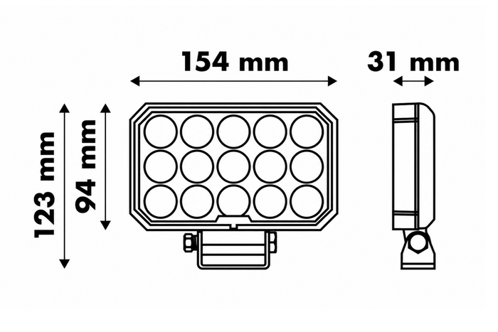 LED delovna reflektorska svetilka LAYTZ LY7303 60xLED 6000lm pravokotna