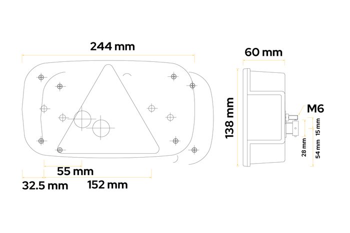 ASPÖCK Multipoint III zadnje luči bajonet 5-PIN 7 funkcij leva+desna