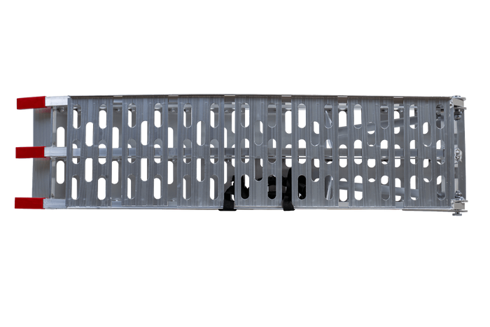 Zložljiva aluminijasta klančina UNITRAILER ALR003 za prikolico 221 cm 340 kg s pasom in podporo