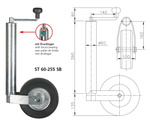 WINTERHOFF ST60-255SB oporno kolo 250 kg 60 mm 525-755 mm