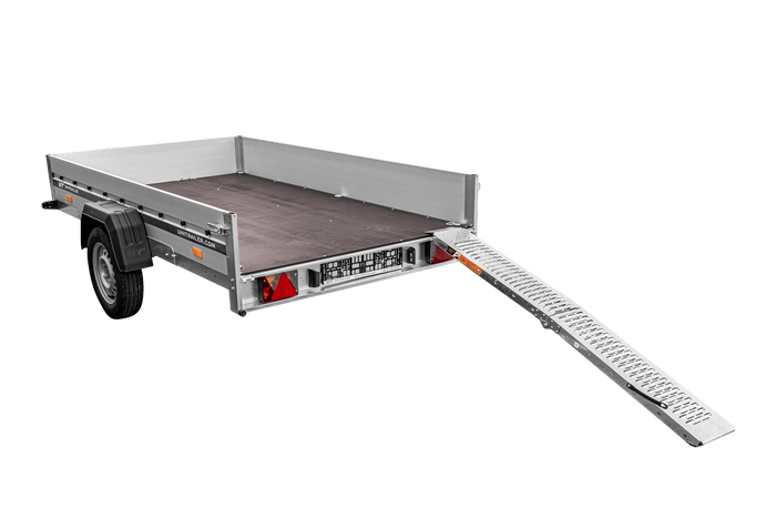 UNITRAILER ALR004B zložljiva jeklena dovozna rampa za prikolico 190 cm 200 kg