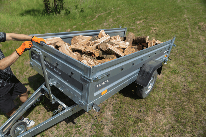 Dvigalo UNITRAILER z ročicami za prekucovanje in razkladanje 1000 kg avtomobilske prikolice 500-865 mm